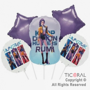 SET DE GLOBOS METALIZADO GUERRETAS K POP RUMY 5 UNIDADES X 1